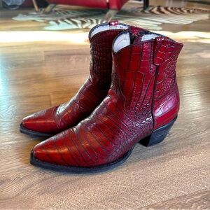 Freebird Miramar Red Croc Western Cowboy boots 7 8